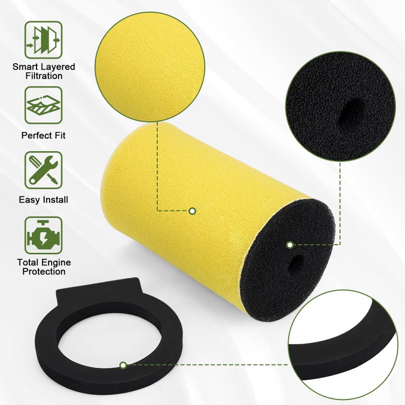 LOCOPOW Air Filter 1YW-14451-00-00 for Yamaha Big Bear 350 Kodiak 400 Timberwolf 250 YFB250 Moto-4 250 350 YFM400 4x4 YFM250 1987-2000 - Image 3